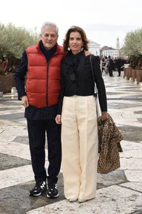 Venice, Pinault Foundation gala dinner on the island of San Giorgio, pictured: Aain Elkann and Jacqueline Beaurang  Copyright: xFRANCESCAxVIECELIx xipa-agency.netx xFrancescaxViecelix IPA_Agency_IPA74479782