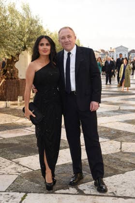 Venice, Pinault Foundation gala dinner on the island of San Giorgio, pictured: Salma Hayek and François-Henri Pinault  Copyright: xFRANCESCAxVIECELIx xipa-agency.netx xFrancescaxViecelix IPA_Agency_IPA74479800