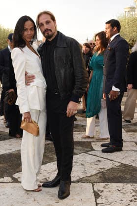 Venice, Pinault Foundation gala dinner on San Giorgio Island, pictured: Zoe Saldana, Marco Perego  Copyright: xFRANCESCAxVIECELIx xipa-agency.netx xFrancescaxViecelix IPA_Agency_IPA74479810