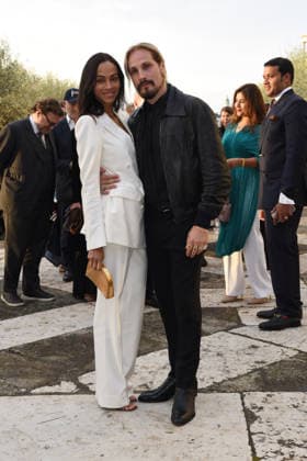 Venice, Pinault Foundation gala dinner on San Giorgio Island, pictured: Zoe Saldana, Marco Perego  Copyright: xFRANCESCAxVIECELIx xipa-agency.netx xFrancescaxViecelix IPA_Agency_IPA74479811
