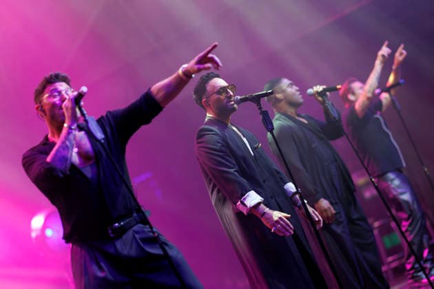 The singers Duncan James, Antony Costa, Simon Webbe and Lee Ryan from the British pop boyband Blue during their performance as part of the 25th Anniversary Tour at the Palladium Cologne Cologne, 06 05 2026 NRW Germany Copyright: xChristophxHardtx