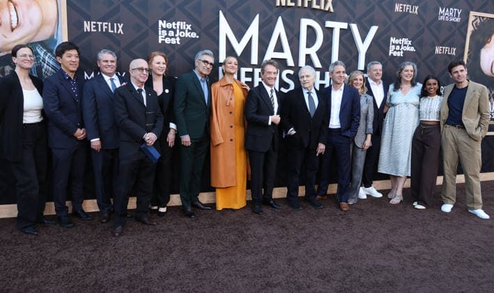 Arrivals for the Los Angeles premiere of Netflix s Marty, Life Is Short at The Egyptian Theatre Featuring: Dan Lin, Kate Hudson, Sara Bernstein, Adam Del Deo, Justin Wilkes, Eugene Levy, Ted Sarandos, Cameron Jewell, Christopher St. John, Martin Short, Paul Shaffer, Lawrence Kasdan, Blair Foster, Meredith Kaulfers Where: Los Angeles, California, United States When: 06 May 2026 Credit: Faye s Vision Cover Images EDITORIAL USE ONLY. NOT FOR USE BY NEWSPAPERS BASED IN THE UK. Copyright: xx coverimg55669546