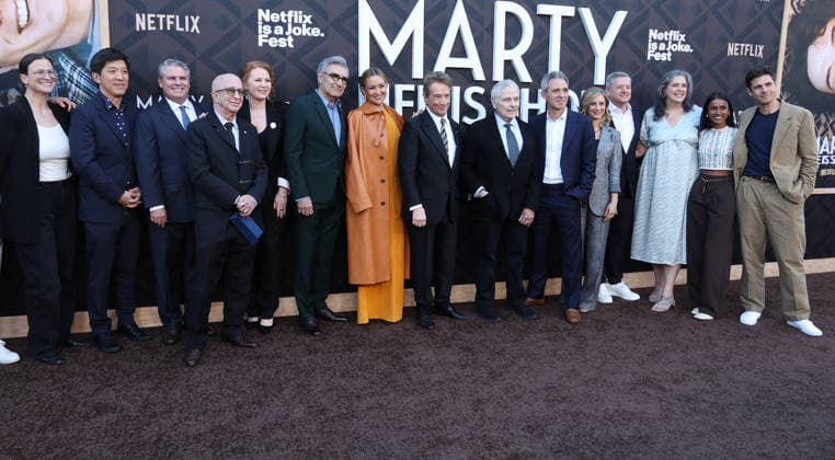 Arrivals for the Los Angeles premiere of Netflix s Marty, Life Is Short at The Egyptian Theatre Featuring: Dan Lin, Kate Hudson, Sara Bernstein, Adam Del Deo, Justin Wilkes, Eugene Levy, Ted Sarandos, Cameron Jewell, Christopher St. John, Martin Short, Paul Shaffer, Lawrence Kasdan, Blair Foster, Meredith Kaulfers Where: Los Angeles, California, United States When: 06 May 2026 Credit: Faye s Vision Cover Images EDITORIAL USE ONLY. NOT FOR USE BY NEWSPAPERS BASED IN THE UK. Copyright: xx coverimg55669547