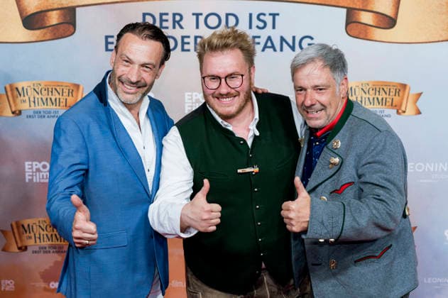 Manfred Stecher, Kay Simon and Christian Swoboda at the premiere of the movie Ein Münchner im Himmel Der Tod ist erst der Anfang at Mathäser Filmpalast Munich, 06 05 2026 Foto:xN.xKolinzx xFuturexImagex himmel_6505