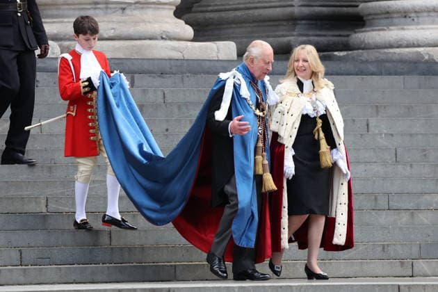 . 07 05 2026. London, United Kingdom. King Charles III leaving a service for The Order of St Michael and St George at St.Paul s Cathedral in London.  xStephenxLockx xi-Imagesx IIM-26750-0005