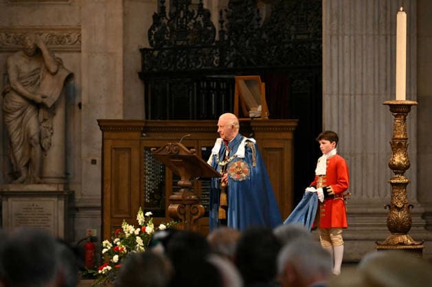 Britain s King Charles III delivers a speech during the service for the Order of Britain s King Charles III delivers a speech during the service for the Order of St Michael and St George at St Paul s Cathedral, in central London on May 7, 2026., Credit:Avalon.red Avalon United Kingdom, London  Copyright: xAvalon.redx xAvalonx 1097100059