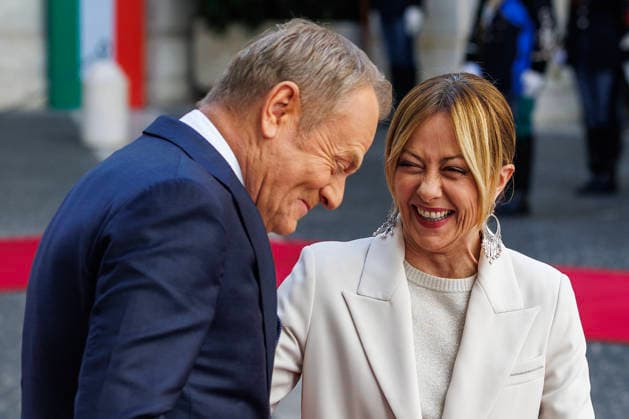 May 7, 2026, Rome, Italia, Italy: Prime Minister Giorgia Meloni during the meeting with the President of the Republic of Poland, Donald Tusk, at Palazzo Chigi, Rome, 07 05 2026 Rome Italy  - ZUMAa289 20260507_zia_a289_254 Copyright: xFrancescoxFotiax xAgfx