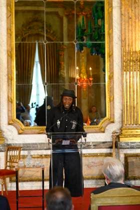 King Philippe And Queen Mathilde Present The Africa Prize BRUSSELS, BELGIUM - MAY 07 : Dr. Dixon Chibanda receives the King Baudouin Foundation Prize during the ceremony for the Africa prize on May 07, 2026 in Brussels, Belgium, 07 05 2026 Brussels Belgium  Copyright: xPhilipxReynaersx