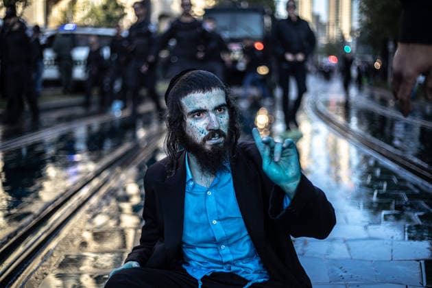 Ultra-Orthodox Jews protest mandatory military service in Jerusalem JERUSALEM - MAY 7: Israeli police use water cannons to disperse Ultra-Orthodox Jewish (Haredi) protesters blocking roads by lying on the ground during a demonstration against the arrest of several yeshiva students over mandatory military service in West Jerusalem on May 7, 2026. Mostafa Alkharouf Anadolu Jerusalem Israel. Editorial use only. Please get in touch for any other usage.  Copyright: x2026xAnadoluxMostafaxAlkharoufx
