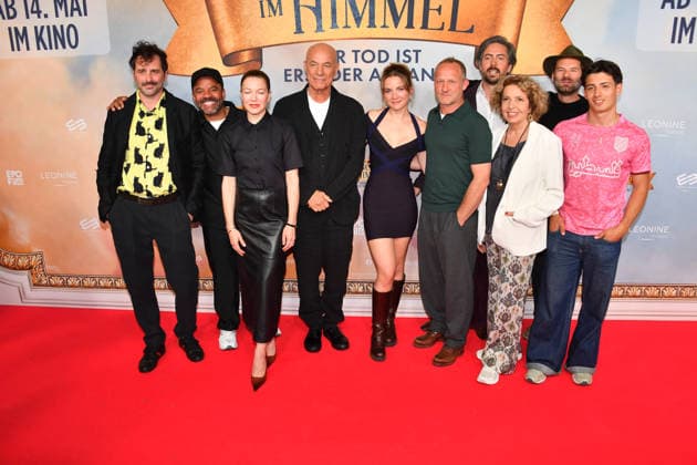 Group photo cast premiere Ein Münchner im Himmel Death is just the beginning Movie Mathäser Filmpalast Munich 06 May 2026