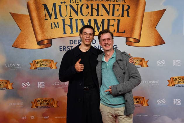 Florian Simbel with son Steward Premiere Ein Münchner im Himmel Death is just the beginning Movie Mathäser Filmpalast Munich 06 May 2026