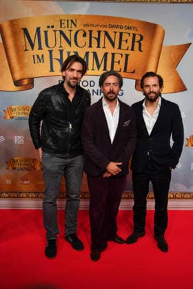 Max Wiedemann, David Dietl and Quirin Berg Premiere Ein Münchner im Himmel Der Tod ist erst der Anfang Cinema film Mathäser Filmpalast Munich 06 May 2026
