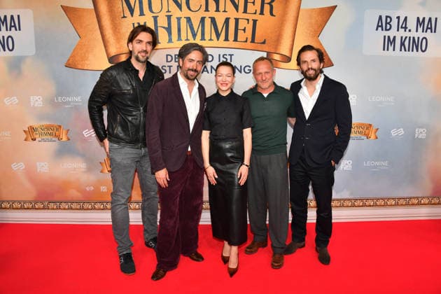 Max Wiedemann, David Dietl, Hannah Herzsprung, Maximilian Brückner, Hannah Herzsprung and Quirin Berg Premiere Ein Münchner im Himmel Der Tod ist erst der Anfang Cinema film Mathäser Filmpalast Munich 06 May 2026