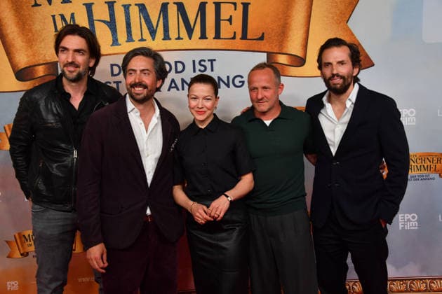 Max Wiedemann, David Dietl, Hannah Herzsprung, Maximilian Brückner, Hannah Herzsprung and Quirin Berg Premiere Ein Münchner im Himmel Der Tod ist erst der Anfang Cinema film Mathäser Filmpalast Munich 06 May 2026