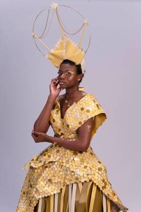 May 07,, 2026 - Denver, Colorado, USA - A model strikes a pose at the 20th Annual Denver Paper Fashion Show. Using only paper to create haute couture, fashion designers created dozens of wearable art designs for this year s show themed Folded in Time. Produced by the One Club for Creativity Denver, the runway show is a fundraiser for Downtown Aurora Visual Arts, which provides after-school arts programs for local youth. Denver USA  - ZUMAce6_ 20260507_zaf_ce6_012 Copyright: xBrianxCahnx