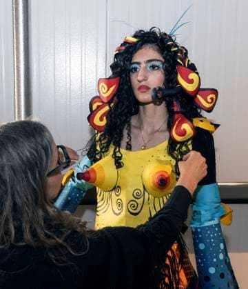 May 7, 2026, Denver, Colorado, USA: Backstage at the 20th Annual Denver Paper Fashion Show. Using only paper to create haute couture, fashion designers created dozens of wearable art designs for this year s show themed Folded in Time. Produced by the One Club for Creativity Denver, the runway show is a fundraiser for Downtown Aurora Visual Arts, which provides after-school arts programs for local youth. Denver USA  - ZUMAce6_ 20260507_zaf_ce6_013 Copyright: xBrianxCahnx