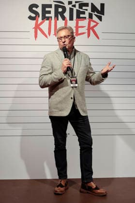Carsten Schütte at the premiere of Serienkiller Die True Crime exhibition at Oskar Jäger Straße 99 Cologne, 07 05 2026 Foto:xR.xSchmiegeltx xFuturexImagex serienkiller_6591