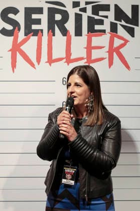 Sarah Stockhausen at the premiere of Serienkiller Die True Crime exhibition at Oskar Jäger Straße 99 Cologne, 07 05 2026 Foto:xR.xSchmiegeltx xFuturexImagex serienkiller_6592