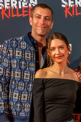 ABB SERIENKILLER Florian Thunemann actor ,Amrei Haardt actress guest at the opening of the True Crime exhibition Serien Killer on 07 05 2026 in Cologne Ehrenfeld NRW Germany