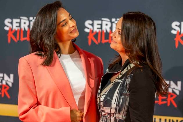 ABB SERIAL KILLER Amira Aly presenter with her mother Mirjam Svetnik at the opening of the True Crime exhibition Serial Killer on 07 05 2026 in Cologne Ehrenfeld NRW Germany