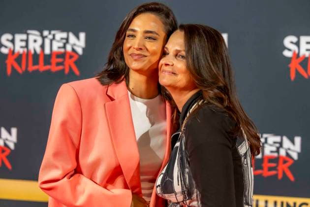 ABB SERIAL KILLER Amira Aly presenter with her mother Mirjam Svetnik at the opening of the True Crime exhibition Serial Killer on 07 05 2026 in Cologne Ehrenfeld NRW Germany