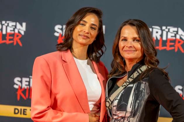 ABB SERIAL KILLER Amira Aly presenter with her mother Mirjam Svetnik at the opening of the True Crime exhibition Serial Killer on 07 05 2026 in Cologne Ehrenfeld NRW Germany