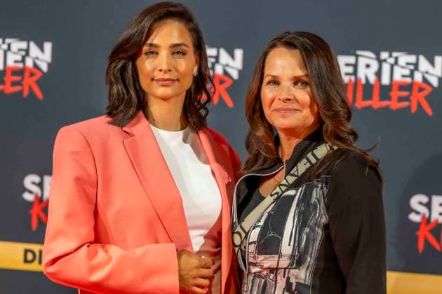 ABB SERIAL KILLER Amira Aly presenter with her mother Mirjam Svetnik at the opening of the True Crime exhibition Serial Killer on 07 05 2026 in Cologne Ehrenfeld NRW Germany
