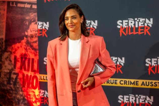 ABB SERIENKILLER Amira Aly presenter at the opening of the True Crime exhibition Serien Killer on 07 05 2026 in Cologne Ehrenfeld NRW Germany