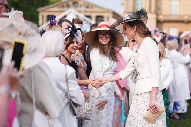The Prince and Princess of Wales attend a Garden Party The Prince and Princess of Wales attend a Garden Party to celebrate frontline workers from across the United Kingdom, at Buckingham Palace, London, UK, on the 8th May 2026. Picture by Aaron Chown WPA-Pool London Buckingham Palace London United Kingdom  WHA-0817
