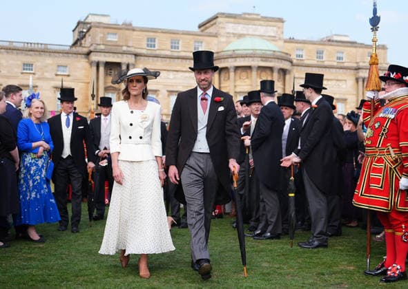 The Prince and Princess of Wales attend a Garden Party The Prince and Princess of Wales attend a Garden Party to celebrate frontline workers from across the United Kingdom, at Buckingham Palace, London, UK, on the 8th May 2026. Picture by Aaron Chown WPA-Pool London Buckingham Palace London United Kingdom  WHA-0817
