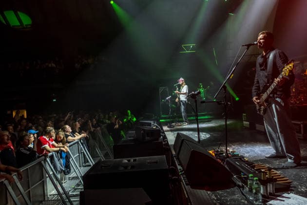 The band Sportfreunde Stiller with Peter Brugger, Florian Weber and Rüdiger Linhof during their concert at Haus Auensee in Leipzig on May 8, 2026 The recordings were made as part of the current 30 wonderful years tour 2026 of the Munich indie rock band Sportfreunde Stiller 2026