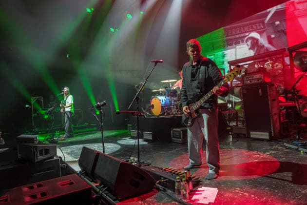 The band Sportfreunde Stiller with Peter Brugger, Florian Weber and Rüdiger Linhof during their concert at Haus Auensee in Leipzig on May 8, 2026 The recordings were made as part of the current 30 wonderful years tour 2026 of the Munich indie rock band Sportfreunde Stiller 2026