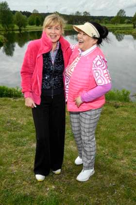 ABB PROMIGOLF Nana Kuckuck and Prof Yu Zhang host on the green at the first charity celebrity AM golf tournament for Kinderwohl Berlin and Geka e V at the Golf und Country Club am Motzener See in Mittenwalde Brandenburg on 09 05 2026 Brandenburg Germany