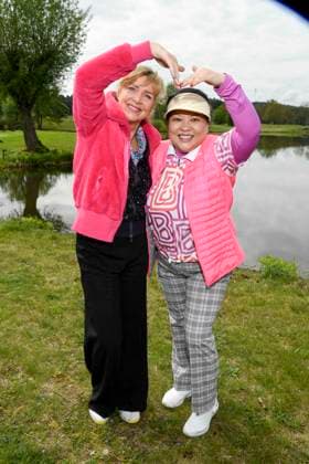 ABB PROMIGOLF Nana Kuckuck and Prof Yu Zhang host on the green at the first charity celebrity AM golf tournament for Kinderwohl Berlin and Geka e V at the Golf und Country Club am Motzener See in Mittenwalde Brandenburg on 09 05 2026 Brandenburg Germany