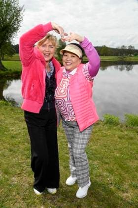 ABB PROMIGOLF Nana Kuckuck and Prof Yu Zhang host on the green at the first charity celebrity AM golf tournament for Kinderwohl Berlin and Geka e V at the Golf und Country Club am Motzener See in Mittenwalde Brandenburg on 09 05 2026 Brandenburg Germany