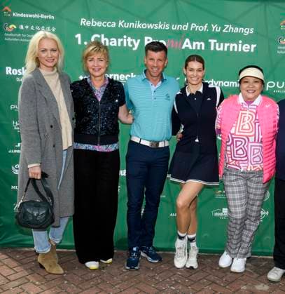 ABB PROMIGOLF Rebecca Kunikowski Nana Kuckuck Thomas Rupprath Rebecca Kunikwski Prof Yu Zhang Hostess at the first Charity Promi AM Golfrunier zu gunstemn von Kinderwohl Berlin und Geka e V at the Golf und Country Club am Motzener See in Mittenwalde Brandenburg am 09 05 2026 Brandenburg Germany