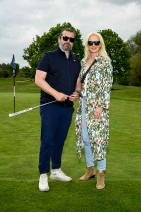 ABB PROMIGOLF Franziska Knuppe and husband Christian Moestl as guests at the first Charity Promi AM Golfrunier zu gunstemn von Kinderwohl Berlin und Geka e V at the Golf und Country Club am Motzener See in Mittenwalde Brandenburg on 09 05 2026 Brandenburg Germany