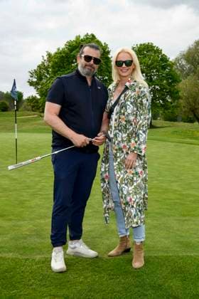 ABB PROMIGOLF Franziska Knuppe and husband Christian Moestl as guests at the first Charity Promi AM Golfrunier zu gunstemn von Kinderwohl Berlin und Geka e V at the Golf und Country Club am Motzener See in Mittenwalde Brandenburg on 09 05 2026 Brandenburg Germany