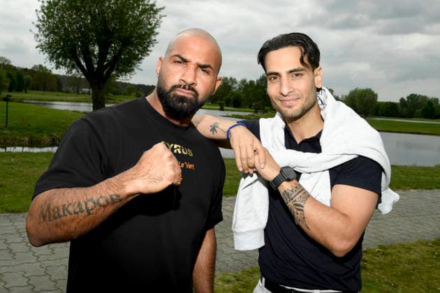 ABB PROMIGOLF Cyeus and Timur Uelker as guests at the first Charity Promi AM Golfrunier zu gunstemn von Kinderwohl Berlin und Geka e V at the Golf und Country Club am Motzener See in Mittenwalde Brandenburg on 09 05 2026 Brandenburg Germany