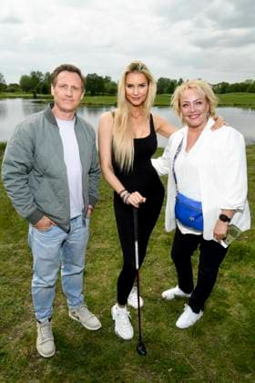 ABB PROMIGOLF Patrick Kalupa Actor Janice Saengerin Guest at the first Charity Promi AM Golfrunier zu gunstemn von Kinderwohl Berlin und Geka e V at the Golf und Country Club am Motzener See in Mittenwalde Brandenburg on 09 05 2026 Brandenburg Germany