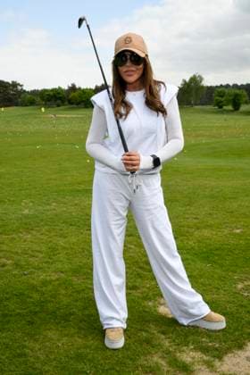 ABB PROMIGOLF Simone Thomalla teeing off at the first charity celebrity AM golf tournament for the benefit of Kinderwohl Berlin and Geka e V at the Golf und Country Club am Motzener See in Mittenwalde Brandenburg on 09 05 2026 Brandenburg Germany