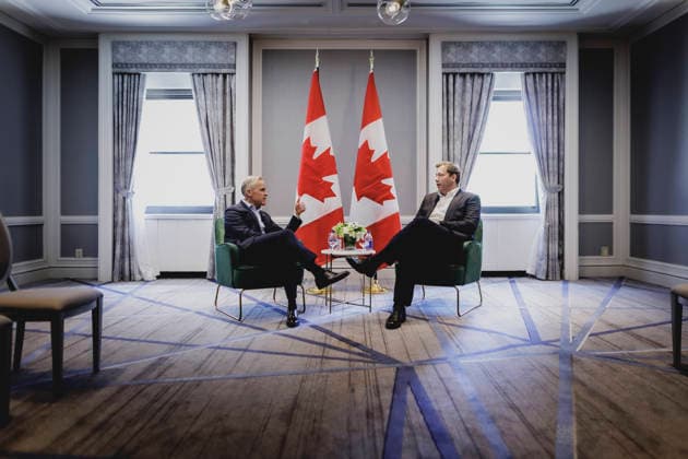 R L Lars Klingbeil, Federal Minister of Finance, meets Mark Carney, Prime Minister of Canada, for talks in Toronto, 09 05 2026 Photographed on behalf of the Federal Ministry of Finance Toronto Canada Copyright: xFlorianxGaertner BMFx
