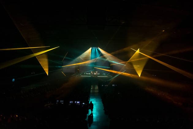 Christopher von Deylen aka Schiller during the opening concert of EUPHORIA In Surround Sound The Arena Tour 2026 on May 9, 2026 at the QUARTERBACK Immobilien ARENA in Leipzig The current tour presents the new album Euphoria with an immersive light and surround show Schiller 2026