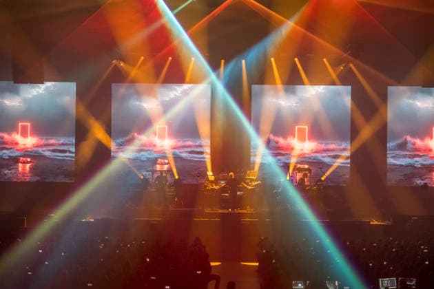 Christopher von Deylen aka Schiller during the opening concert of EUPHORIA In Surround Sound The Arena Tour 2026 on May 9, 2026 at the QUARTERBACK Immobilien ARENA in Leipzig The current tour presents the new album Euphoria with an immersive light and surround show Schiller 2026