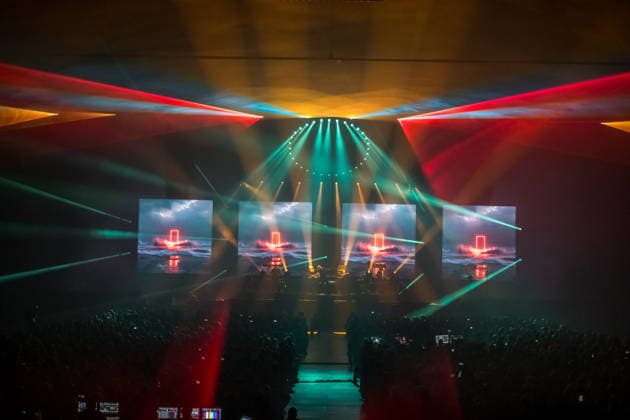 Christopher von Deylen aka Schiller during the opening concert of EUPHORIA In Surround Sound The Arena Tour 2026 on May 9, 2026 at the QUARTERBACK Immobilien ARENA in Leipzig The current tour presents the new album Euphoria with an immersive light and surround show Schiller 2026