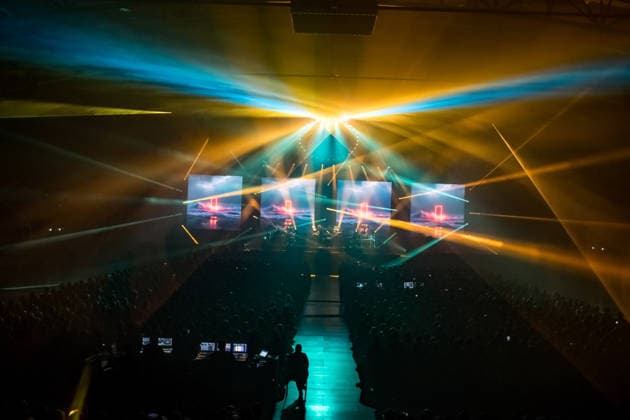 Christopher von Deylen aka Schiller during the opening concert of EUPHORIA In Surround Sound The Arena Tour 2026 on May 9, 2026 at the QUARTERBACK Immobilien ARENA in Leipzig The current tour presents the new album Euphoria with an immersive light and surround show Schiller 2026