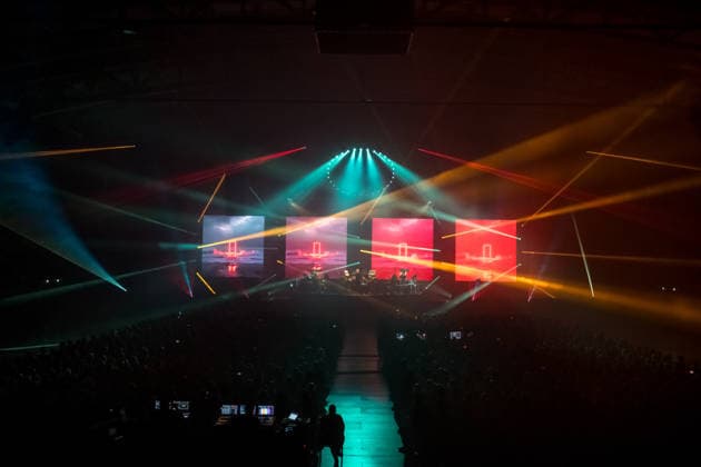 Christopher von Deylen aka Schiller during the opening concert of EUPHORIA In Surround Sound The Arena Tour 2026 on May 9, 2026 at the QUARTERBACK Immobilien ARENA in Leipzig The current tour presents the new album Euphoria with an immersive light and surround show Schiller 2026