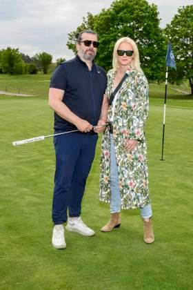 ABB PROMIGOLF Franziska Knuppe with husband Christian Moestl as guests at the first charity celebrity AM golf tournament for the benefit of Kinderwohl Berlin and Geka e V at the Golf und Country Club am Motzener See in Mittenwalde Brandenburg on 09 05 2026 Brandenburg Germany