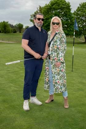 ABB PROMIGOLF Franziska Knuppe with husband Christian Moestl as guests at the first charity celebrity AM golf tournament for the benefit of Kinderwohl Berlin and Geka e V at the Golf und Country Club am Motzener See in Mittenwalde Brandenburg on 09 05 2026 Brandenburg Germany