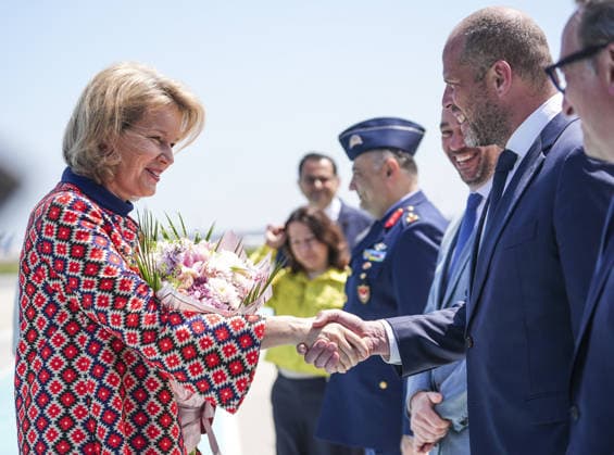 Belgian Queen Mathilde in Istanbul ISTANBUL, TURKIYE - MAY 10: Belgian Queen Mathilde is welcomed by officials at Istanbul Airport in Istanbul, Turkiye on May 10, 2026. Turkiye and Belgium are set to explore new avenues of cooperation across key sectors, including defense and energy, during a high-level economic mission led by Belgium’s Queen Mathilde from May 10 to 14. Agit Erdi Ulukaya Anadolu Istanbul Turkey. Editorial use only. Please get in touch for any other usage.  Copyright: x2026xAnadoluxAgitxErdixUlukayax
